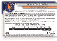 New York Mets 2024 Bowman 11 Card Team Set Made by Topps with Pete Alonso and Francisco Lindor plus a Ronny Mauricio Rookie Card and Prospect Cards of Luisangel Acuna and Others
