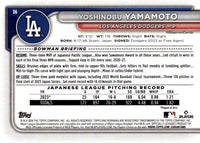 Los Angeles Dodgers 2024 Bowman Series 9 Card Team Set made by Topps Featuring Shohei Ohtan, Freddie Freeman, Mookie Betts, Yoshinobu Yamamoto Rookie Card and Prospect Cards
