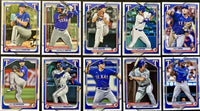 Texas Rangers 2024 Bowman Complete Mint 10 Card Team Set Featuring Rookie Cards of Owen White and Evan Carter Plus Corey Seager, Adolis Garcia and Others
