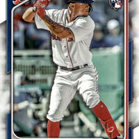 Boston Red Sox 2024 Bowman Series 12 Card Team Set made by Topps with Rafael Devers, Masataka Yoshida, a Rookie Card of Ceddanne Rafaela and 9 Top Prospect Cards