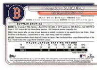 Boston Red Sox 2024 Bowman Series 12 Card Team Set made by Topps with Rafael Devers, Masataka Yoshida, a Rookie Card of Ceddanne Rafaela and 9 Top Prospect Cards
