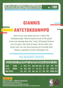 Giannis Antetokounmpo 2023 2024 Donruss Card #188