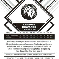 Anthony Edwards 2024 2025 Panini NBA Hoops Tribute Series Mint Card #286