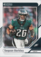 Saquon Barkley 2024 Donruss Mint 4th Year Card #79 Picturing him in his Philadelphia Eagles Green Jersey

