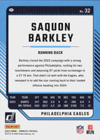 Saquon Barkley 2024 Donruss Mint 4th Year Card #79 Picturing him in his Philadelphia Eagles Green Jersey
