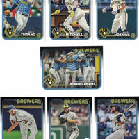Milwaukee Brewers 2024 Topps Complete Mint Hand Collated 18 Card Team Set with Christian Yelich Plus