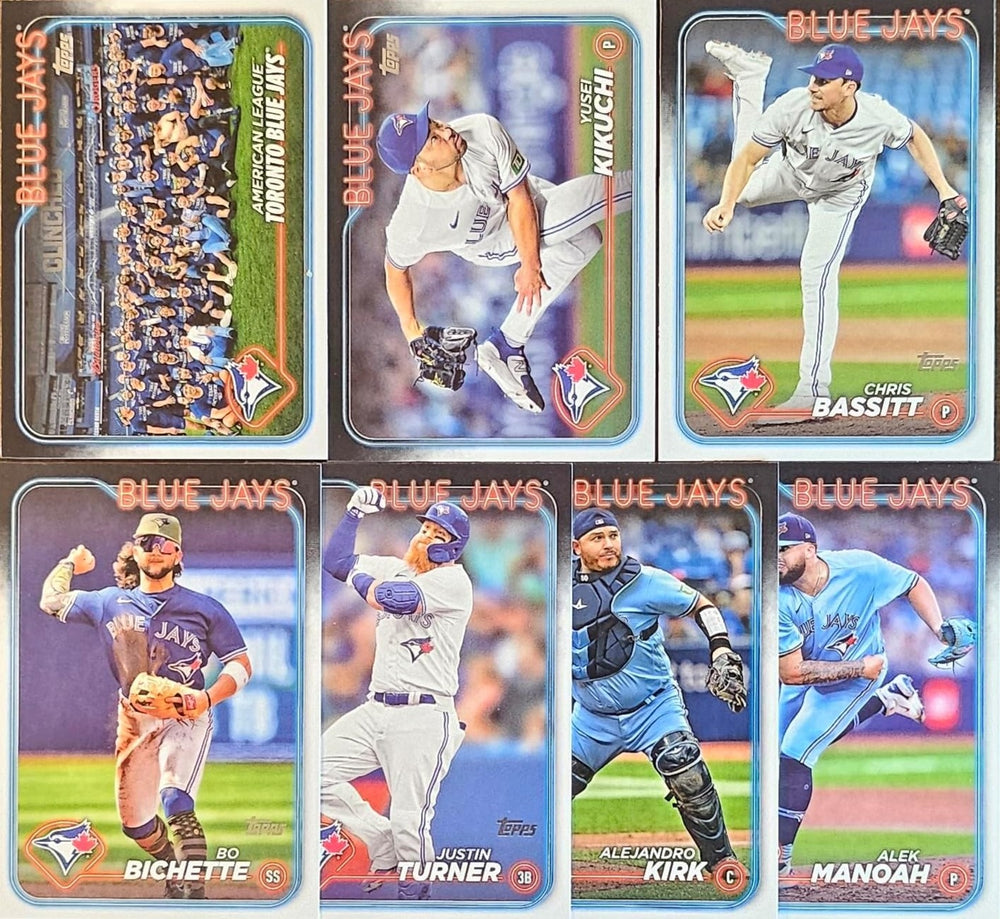 Toronto Blue Jays 2024 Topps Complete Mint Hand Collated 19 Card Team Set Featuring Vladimir Guerrero Jr and George Springer with Rookie Cards of Spencer Horwitz and Davis Schneider Plus