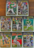 Oakland Athletics 2024 Topps Complete Mint Hand Collated 19 Card Team Set with Rookie Cards of Tyler Soderstrom, Zack Gelof, Joe Boyle, and Lawrence Butler Plus
