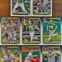 Oakland Athletics 2024 Topps Complete Mint Hand Collated 19 Card Team Set with Rookie Cards of Tyler Soderstrom, Zack Gelof, Joe Boyle, and Lawrence Butler Plus