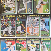 Oakland Athletics 2024 Topps Complete Mint Hand Collated 19 Card Team Set with Rookie Cards of Tyler Soderstrom, Zack Gelof, Joe Boyle, and Lawrence Butler Plus