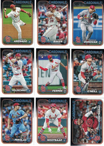 St. Louis Cardinals 2024 Topps Complete Mint 22 Card Hand Collated Team Set with Paul Goldschmidt Nolan Arenado and Others Plus Luken Baker, José Fermín, Drew Rom, Masyn Winn and Irving Lopez Rookies