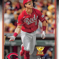 Cincinnati Reds 2024 Topps Complete 25 Card Team Set featuring a Rookie Card of Elly De La Cruz