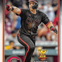 Cincinnati Reds 2024 Topps Complete 25 Card Team Set featuring a Rookie Card of Elly De La Cruz