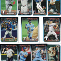 Texas Rangers 2024 Topps Complete Mint 25 Card Hand Collated Team Set Featuring Adolis García, Corey Seager and Marcus Semien with Owen White, Evan Carter and Jonathan Ornelas Rookie Cards Plus