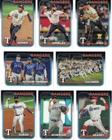 Texas Rangers 2024 Topps Complete Mint 25 Card Hand Collated Team Set Featuring Adolis García, Corey Seager and Marcus Semien with Owen White, Evan Carter and Jonathan Ornelas Rookie Cards Plus
