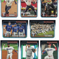 Texas Rangers 2024 Topps Complete Mint 25 Card Hand Collated Team Set Featuring Adolis García, Corey Seager and Marcus Semien with Owen White, Evan Carter and Jonathan Ornelas Rookie Cards Plus