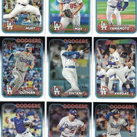 Los Angeles Dodgers 2024 Topps Complete Mint 29 Card Hand Collated Team Set Shohei Ohtani Freddie Freeman and Mookie Betts with Rookie Cards of Jonny Deluca Yoshinobu Yamamoto and Kyle Hurt Plus