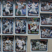 New York Yankees 2024 Topps Complete Mint Hand Collated 21 Card Team Set Featuring 3 Different Aaron Judge Cards Plus Gerrit Cole and Rookie Cards of Clay Holmes, Austin Wells and Jasson Dominguez