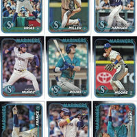 Seattle Mariners 2024 Topps Complete Mint 22 Card Hand Collated Team Set Featuring Julio Rodríguez, JP Crawford and Eugenio Suárez with 6 Rookie Cards Bryan Woo, Cade Marlowe and Emerson Hancock Plus