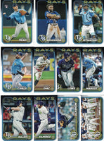 Tampa Bay Rays 2024 Topps Complete Mint 23 Card Hand Collated Team Set Featuring Brandon Lowe and Manuel Margot with 10 Rookie Cards Junior Caminero, Curtis Mead, Tristan Gray and Jacob Lopez Plus
