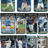 Tampa Bay Rays 2024 Topps Complete Mint 23 Card Hand Collated Team Set Featuring Brandon Lowe and Manuel Margot with 10 Rookie Cards Junior Caminero, Curtis Mead, Tristan Gray and Jacob Lopez Plus