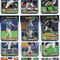 Tampa Bay Rays 2024 Topps Complete Mint 23 Card Hand Collated Team Set Featuring Brandon Lowe and Manuel Margot with 10 Rookie Cards Junior Caminero, Curtis Mead, Tristan Gray and Jacob Lopez Plus