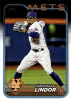 New York Mets 2024 Topps Complete Mint 24 Card Hand Collated Team Set Featuring Francisco Lindor, Pete Alonso and Francisco Alvarez with Rookie Cards of Grant Hartwig and Ronny Mauricio Plus
