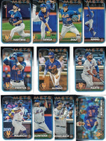 New York Mets 2024 Topps Complete Mint 24 Card Hand Collated Team Set Featuring Francisco Lindor, Pete Alonso and Francisco Alvarez with Rookie Cards of Grant Hartwig and Ronny Mauricio Plus
