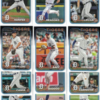 Detroit Tigers 2024 Topps Complete Mint 24 Card Hand Collated Team Set with Tarik Skubal Miguel Cabrera and Javier Báez Plus 6 Rookie Cards Brendan White Riley Greene Reese Olson Brenan Hanifee