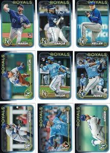 Kansas City Royals 2024 Topps Complete Mint 25 Card Hand Collated Team Set with Salvador Perez, Bobby Witt Jr and Zack Greinke Plus 10 Rookie Cards Alec Marsh, Steven Cruz, Logan Porter and More