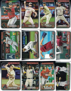 Arizona Diamondbacks 2024 Topps Complete Mint Hand Collated 26 Card Team Set