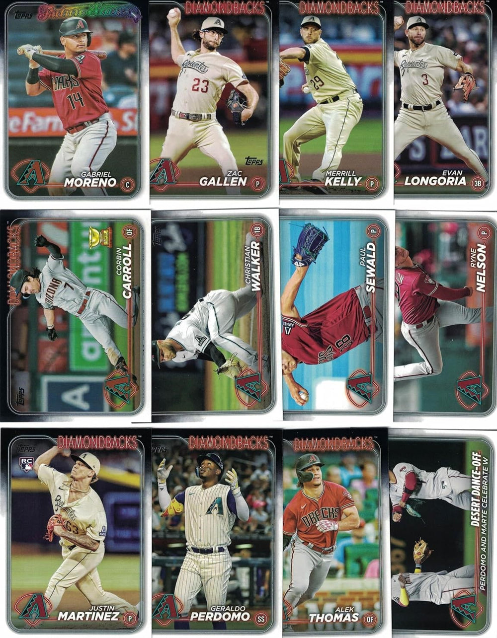 Arizona Diamondbacks 2024 Topps Complete Mint Hand Collated 26 Card Team Set