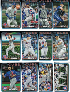 Chicago Cubs 2024 Topps Complete Mint Hand Collated 28 Card Team Set Featuring Seiya Suzuki, Dansby Swanson and Cody Bellinger with 6 Rookie Cards Shota Imanaga, Daniel Palencia and Luke Little Plus