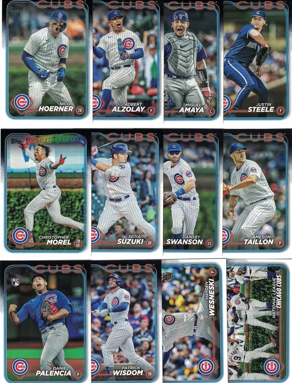 Chicago Cubs 2024 Topps Complete Mint Hand Collated 28 Card Team Set Featuring Seiya Suzuki, Dansby Swanson and Cody Bellinger with 6 Rookie Cards Shota Imanaga, Daniel Palencia and Luke Little Plus