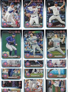 Chicago Cubs 2024 Topps Complete Mint Hand Collated 28 Card Team Set Featuring Seiya Suzuki, Dansby Swanson and Cody Bellinger with 6 Rookie Cards Shota Imanaga, Daniel Palencia and Luke Little Plus