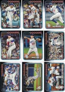 Los Angeles Dodgers 2024 Topps Complete Mint 29 Card Hand Collated Team Set Shohei Ohtani Freddie Freeman and Mookie Betts with Rookie Cards of Jonny Deluca Yoshinobu Yamamoto and Kyle Hurt Plus