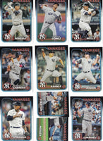 New York Yankees 2024 Topps Complete Mint Hand Collated 21 Card Team Set Featuring 3 Different Aaron Judge Cards Plus Gerrit Cole and Rookie Cards of Clay Holmes, Austin Wells and Jasson Dominguez
