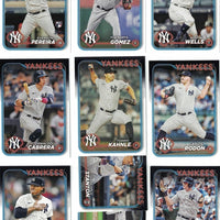 New York Yankees 2024 Topps Complete Mint Hand Collated 21 Card Team Set Featuring 3 Different Aaron Judge Cards Plus Gerrit Cole and Rookie Cards of Clay Holmes, Austin Wells and Jasson Dominguez