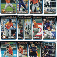 Houston Astros 2024 Topps Complete Mint Hand Collated 24 Card Team Set Featuring a Rookie card of Grae Kessinger