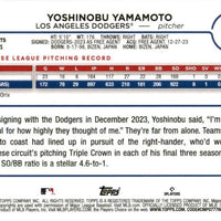 Yoshinobu Yamamoto 2024 Topps Factory Set Variation Series Mint Rookie Card #553
