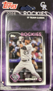 Colorado Rockies 2024 Topps Factory Sealed 17 Card Team Set with a Rookie Card of Coco Montes Plus