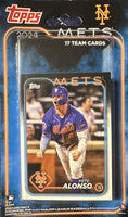 New York Mets 2024 Topps Factory Sealed 17 Card Team Set Featuring Pete Alonso with Rookie Cards of Ronny Mauricio and Grant Hartwig Plus
