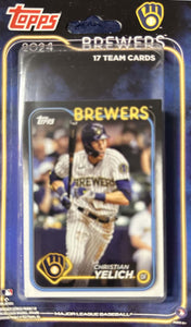Milwaukee Brewers 2024 Topps Factory Sealed 17 Card Team Set Featuring Christian Yelich with Rookie Cards of Sal Frelick and Abner Uribe Plus