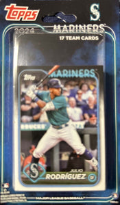 Seattle Mariners 2024 Topps Factory Sealed 17 Card Team Set Featuring Julio Rodriguez and 5 Rookie Cards