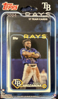 Tampa Bay Rays 2024 Topps Factory Sealed 17 Card Team Set Featuring Randy Arozarena and Rookie Cards of Osleivis Basabe and Curtis Mead Plus
