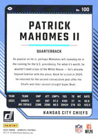 Patrick Mahomes II 2024 Donruss Press Proof Green Series Mint Card #100
