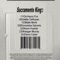 Sacramento Kings 2024 2025 Hoops Factory Sealed Team Set with De'Aron Fox, Demar DeRozan, Malik Monk and Devin Carter Rookie Card