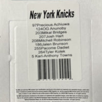 New York Knicks 2024 2025 Hoops Factory Sealed 9 Card Team Set with Jalen Brunson and Karl-Anthony Towns Plus Rookie Cards of Pacome Dadiet and Tyler Kolek