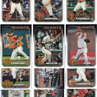 San Francisco Giants 2024 Topps Complete Mint 23 Card Hand Collated Team Set Featuring Brandon Crawford and Wilmer Flores with 7 Rookies Luis Matos, Kyle Harrison, Jung Hoo Lee, Marco Luciano Plus