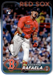 Boston Red Sox 2024 Topps Complete Mint Hand Collated 30 Card Team Set Featuring Rafael Devers, Jarren Duran and Masataka Yoshida with 8 Rookie Cards including Ceddanne Rafaela and Wilyer Abreu Plus